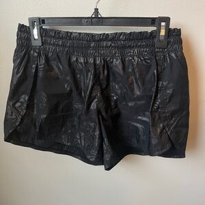 Athleta women’s running shorts with fun Monstera print